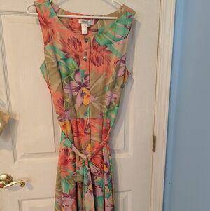 Coldwater Creek Multicolor Floral Midi Dress